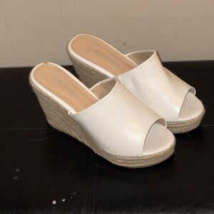 Weeboo White Wedge Espadrille Sandals